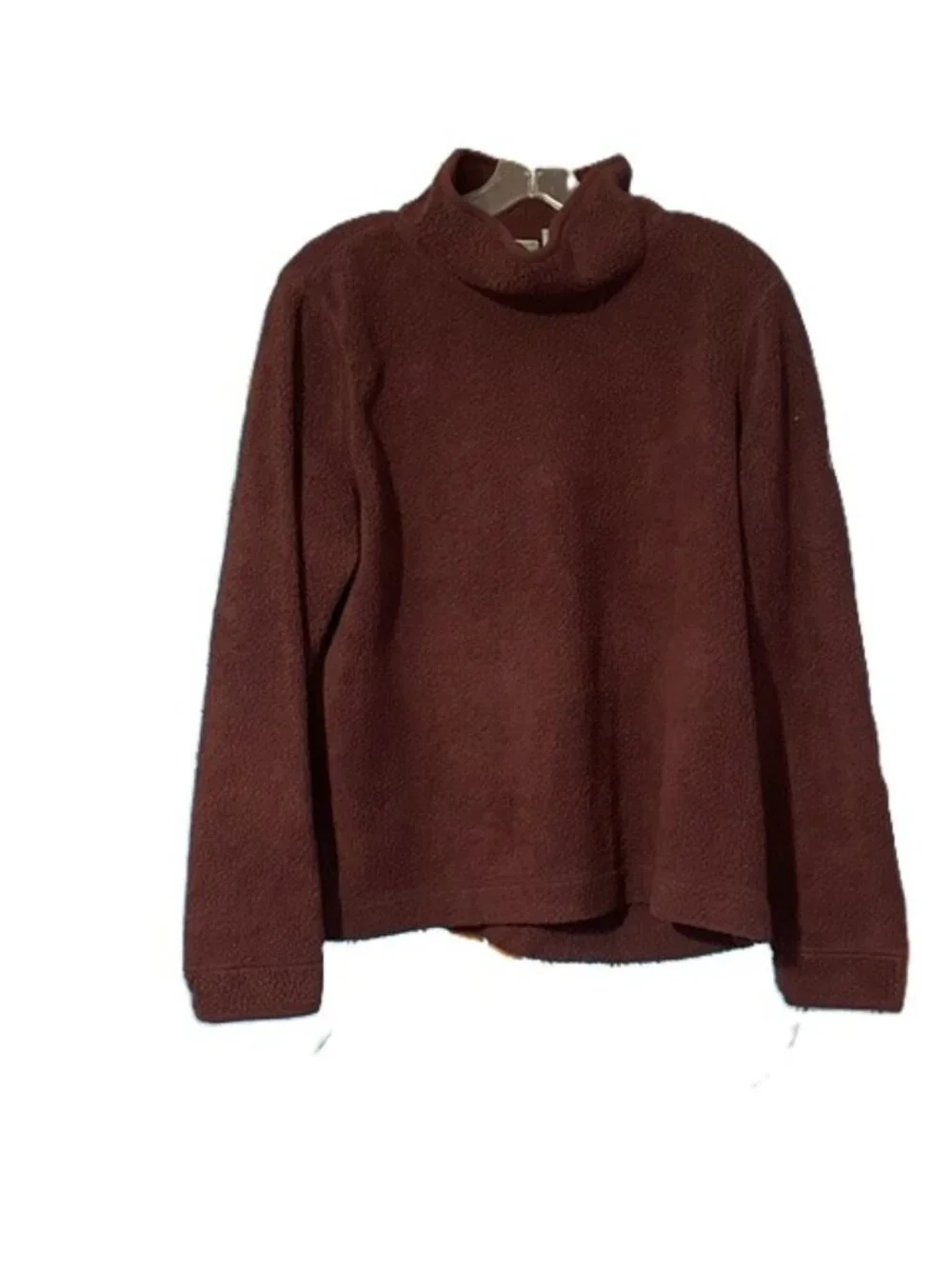 LL Bean Women's funnel neck top - Maroon fleece